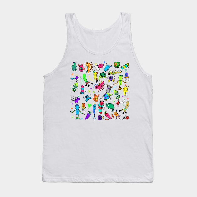 Creature Doodles Tank Top by Gunes Ozcan